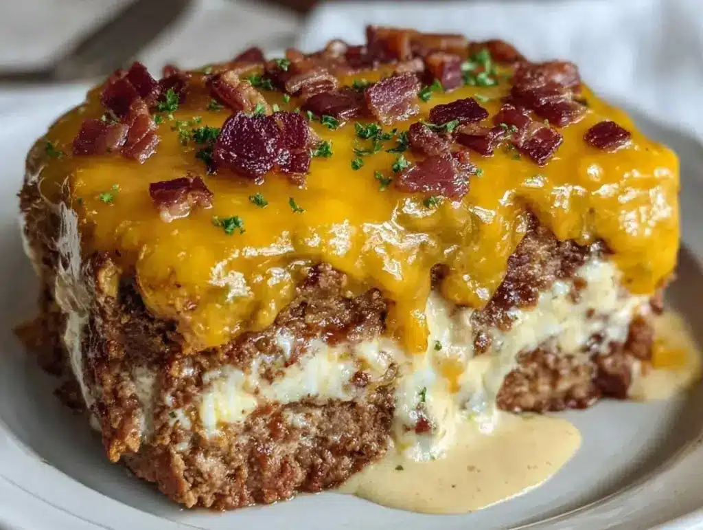 bacon cheeseburger meatloaf - featured image