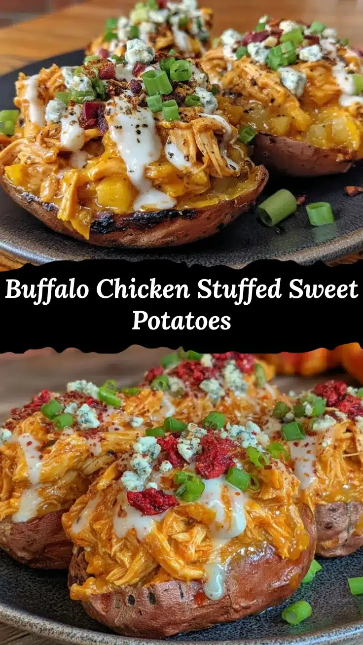 buffalo chicken loaded sweet potatoes recipe