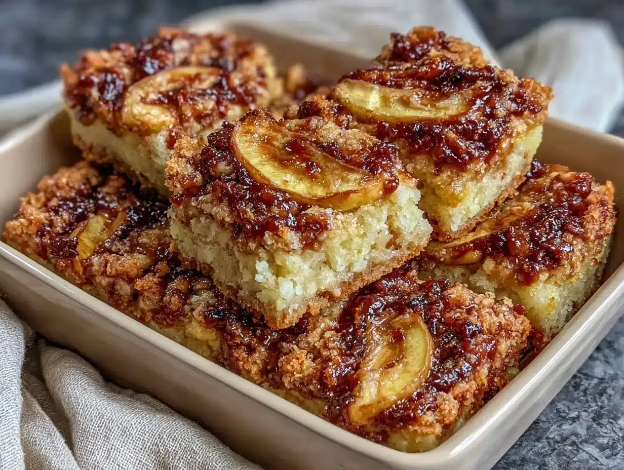 caramel apple crumble bars preparation steps