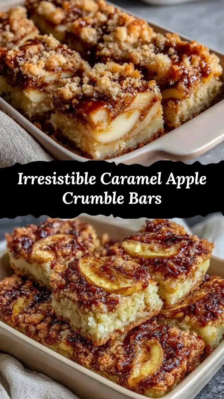 caramel apple crumble bars recipe