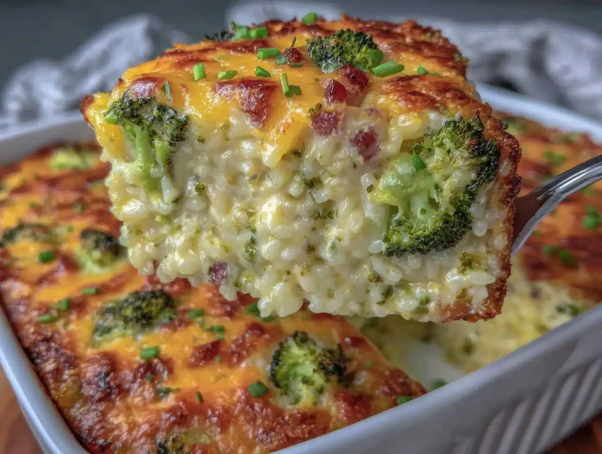 cheesy broccoli rice bake preparation steps