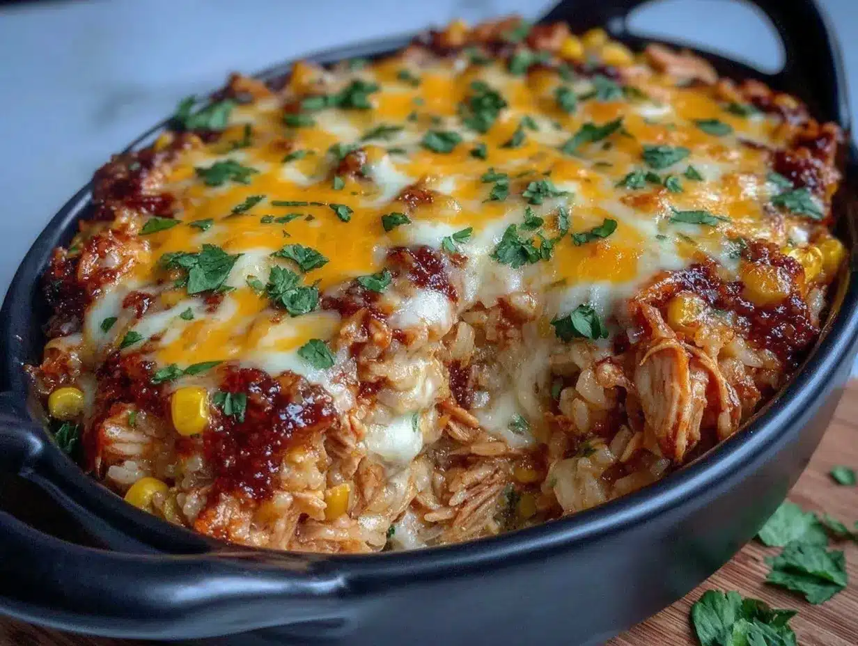 cheesy chicken enchilada rice casserole preparation steps