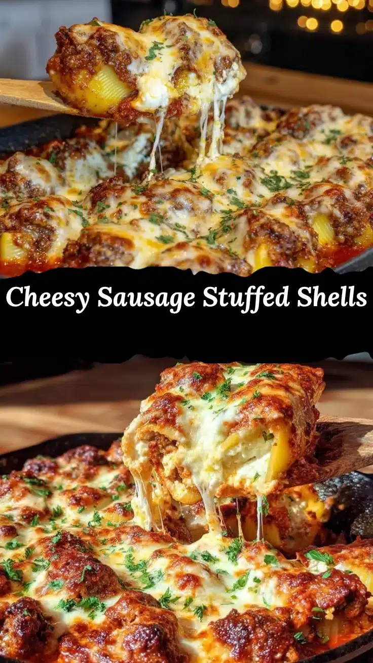 cheesy sausage ricotta stuffed shells recipe