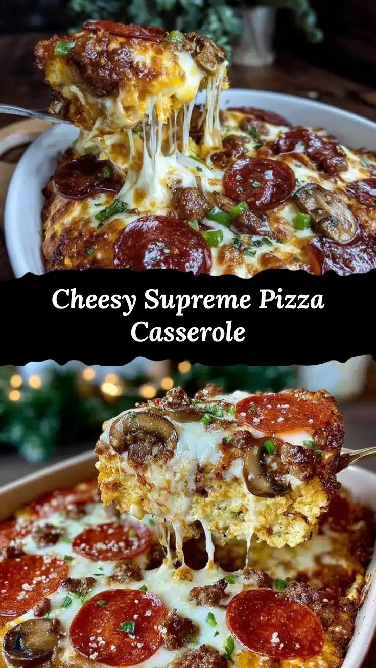 Cheesy Supreme Pizza Casserole recipe