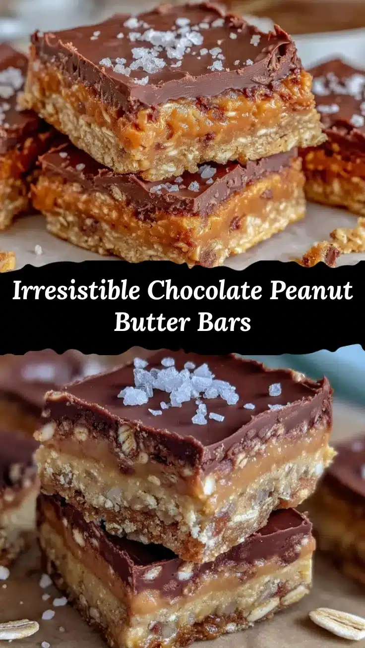chocolate peanut butter oatmeal bars recipe