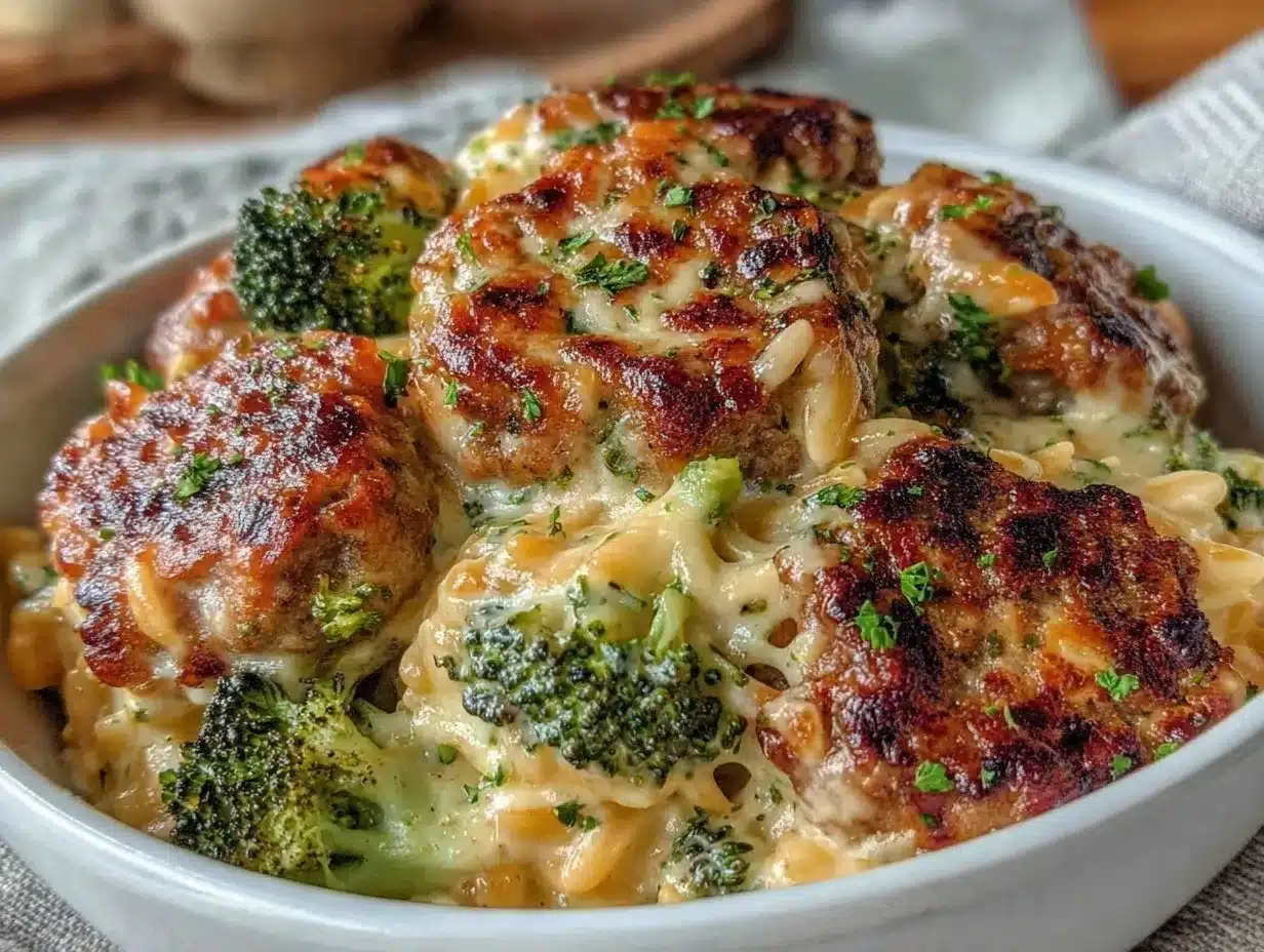 creamy chicken sausage orzo bake preparation steps