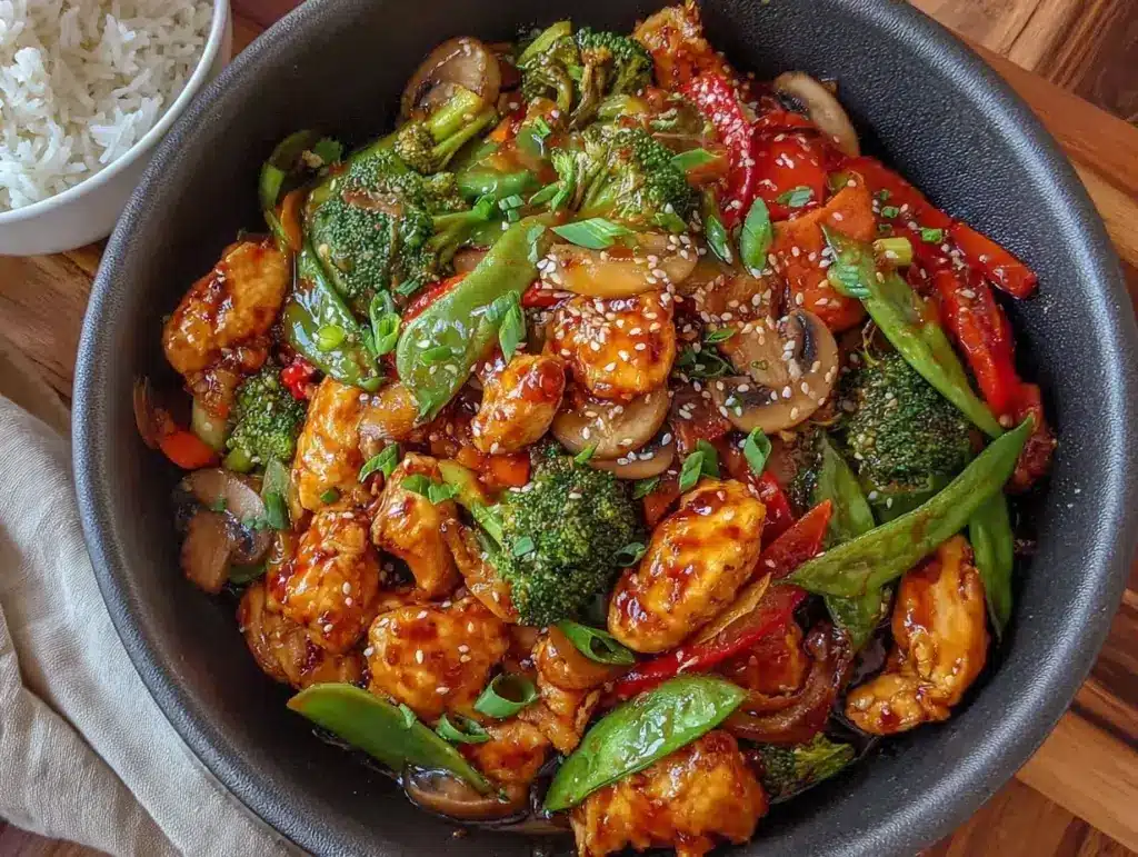 creamy chicken stir fry - featured image