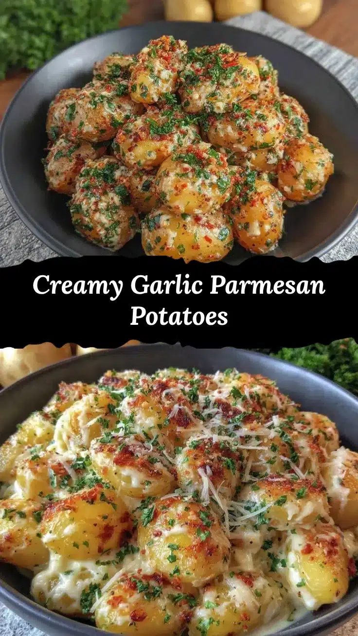 Creamy Garlic Parmesan Baby Potatoes recipe