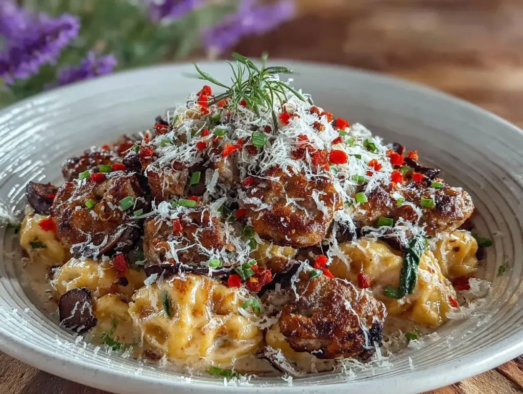Creamy Tuscan Sausage Pasta Bake - featured image