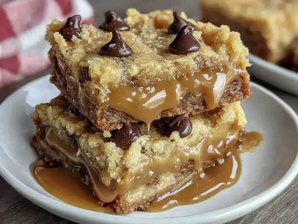 gooey caramel bars - featured image