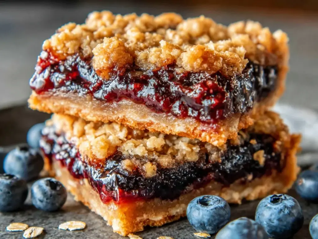 healthy blueberry oat bars - featured image