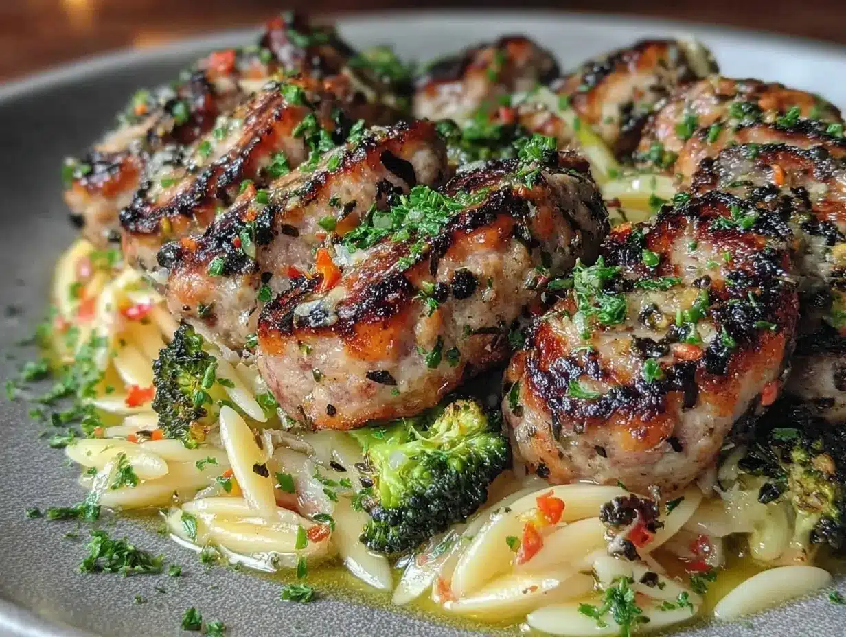 healthy chicken sausage orzo preparation steps