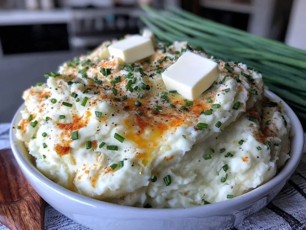 loaded cream cheese mashed potatoes - featured image