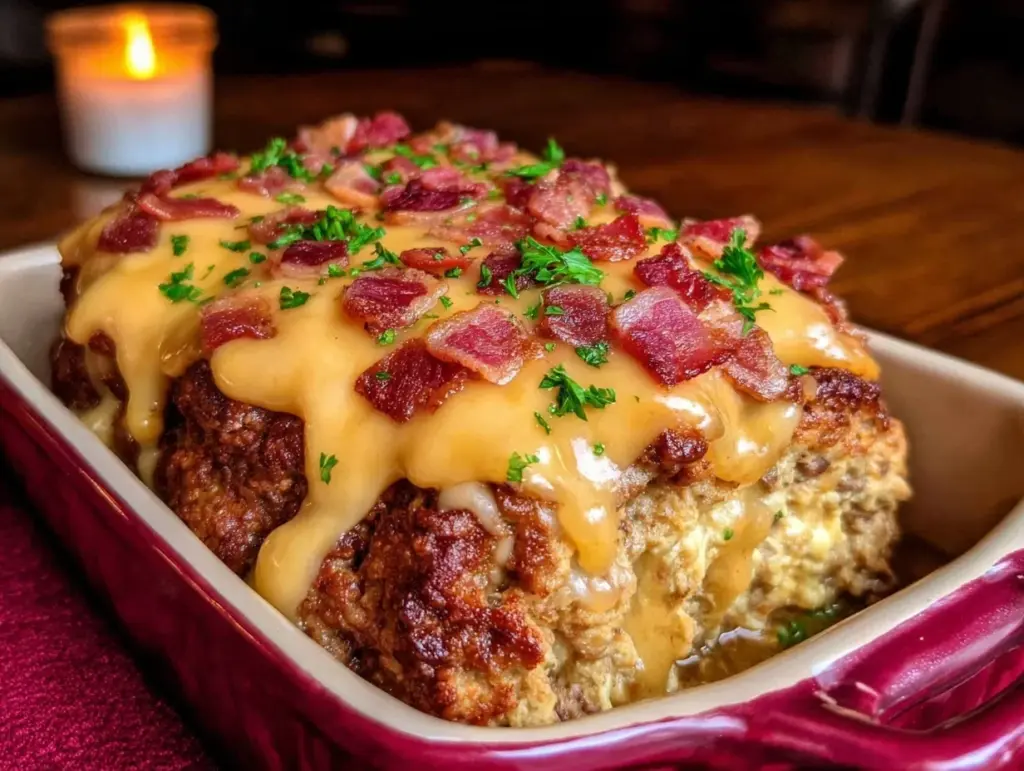 loaded meatloaf casserole - featured image