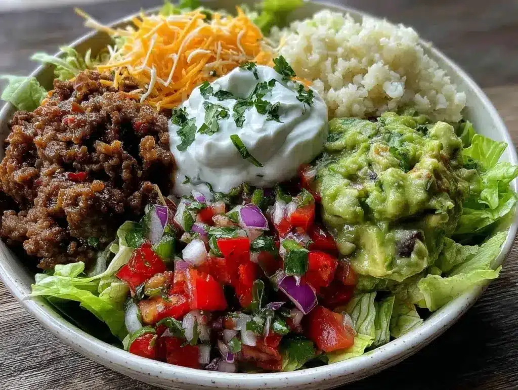 low carb burrito bowl - featured image
