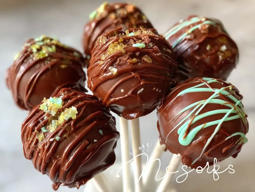 mint chocolate chip cake pops - featured image