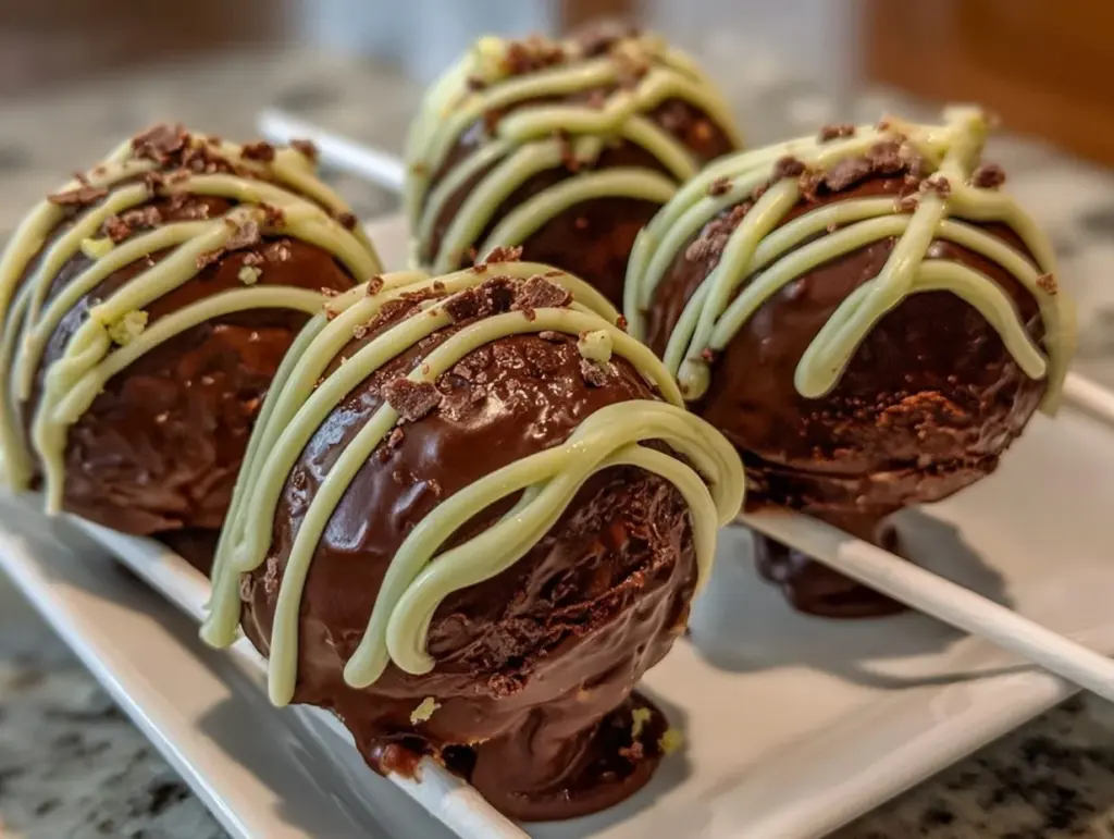 mint chocolate chip cake pops - featured image
