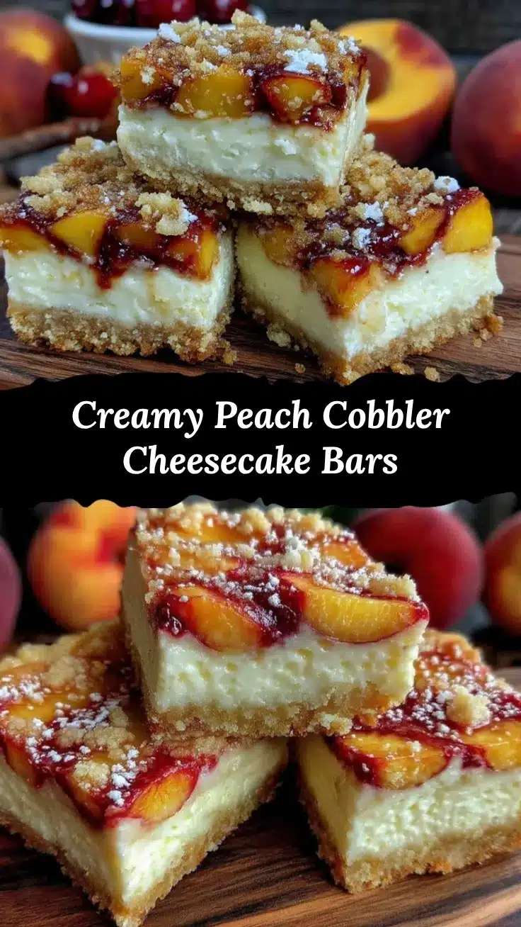 peach cobbler cheesecake bars recipe