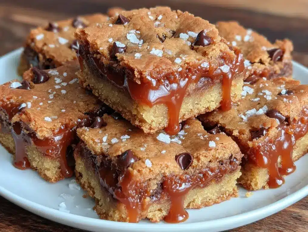 salted caramel cookie bars - featured image