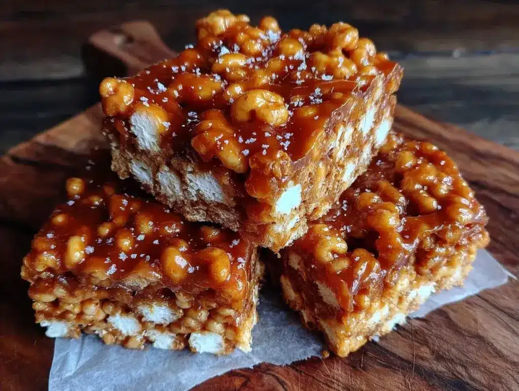 salted caramel crunch bars - featured image