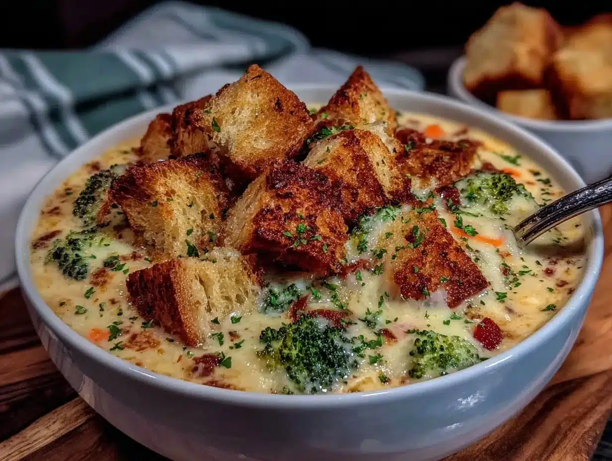 smoked gouda broccoli cheddar soup preparation steps