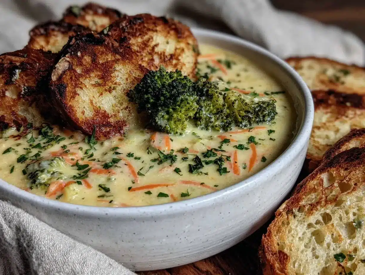 smoked Gouda broccoli soup preparation steps