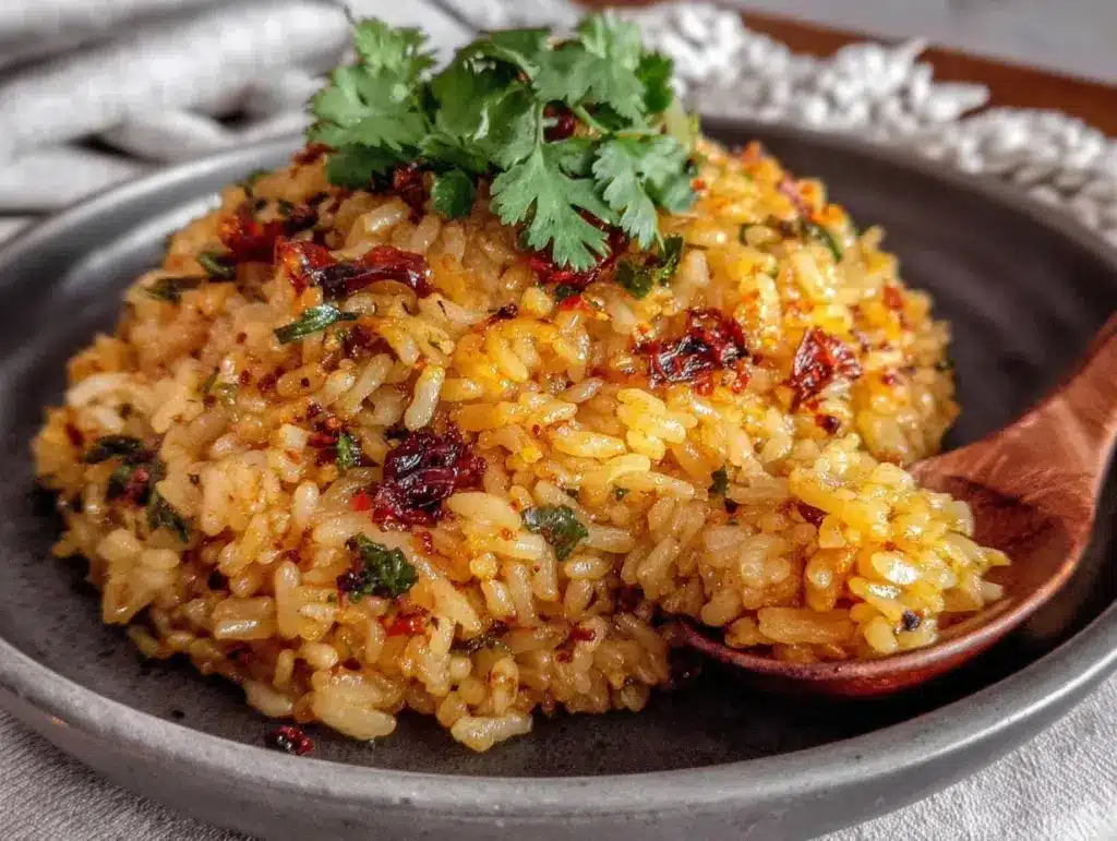 spicy garlic butter fried rice - featured image