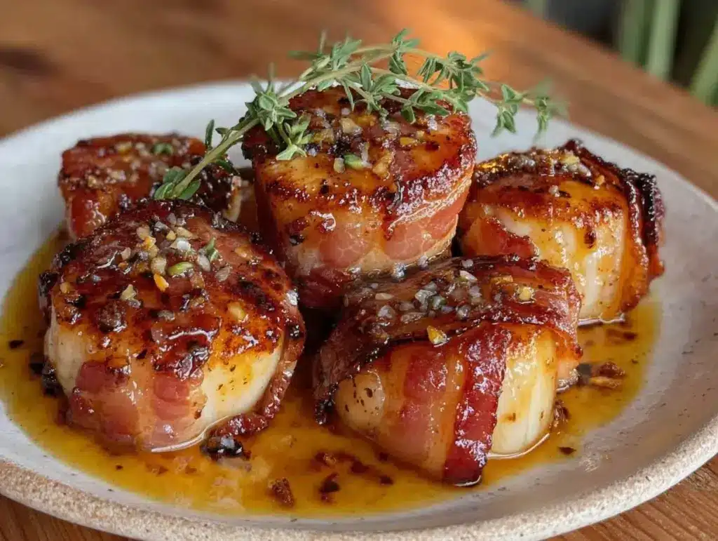 bacon-wrapped scallops - featured image
