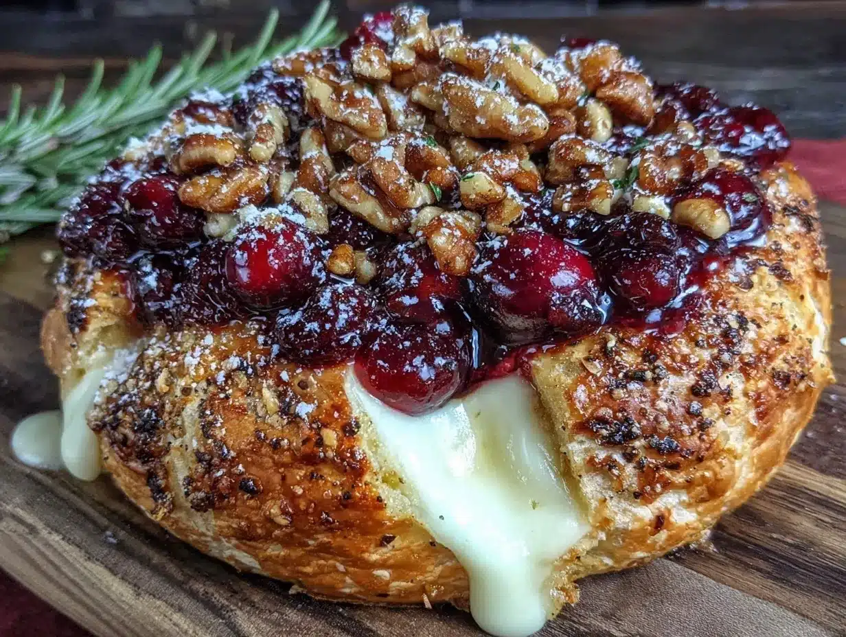 baked brie with cranberry and walnuts preparation steps