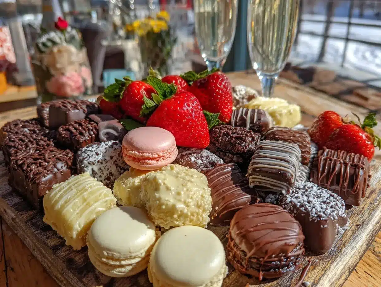 champagne and chocolate board preparation steps