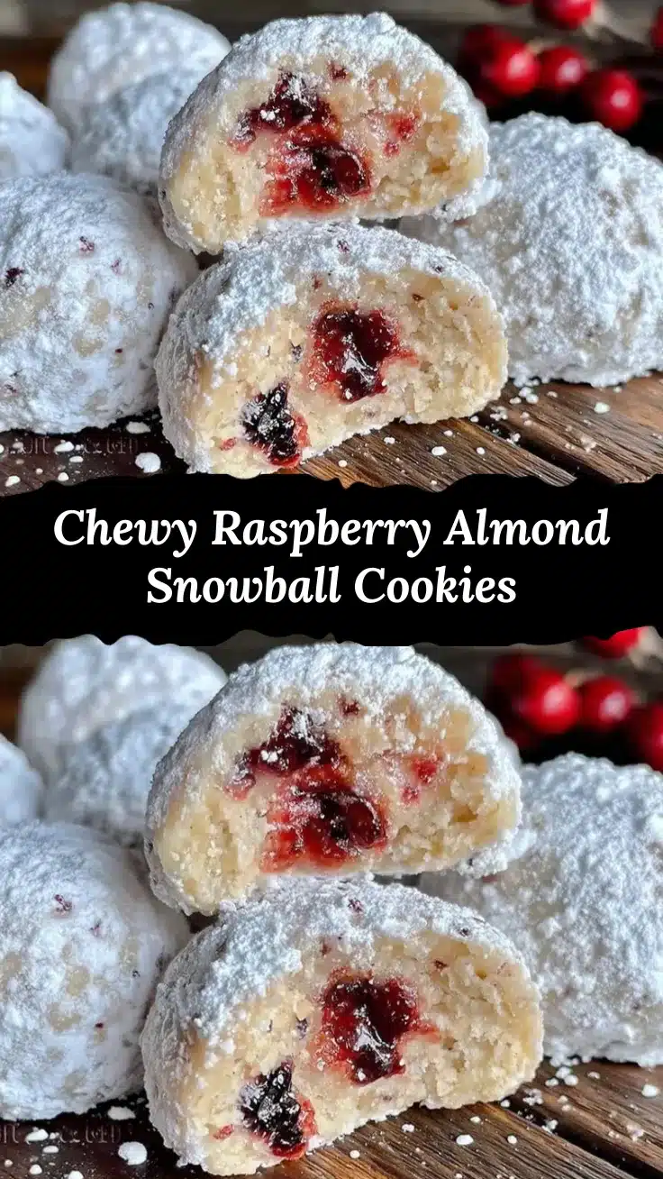 chewy raspberry almond snowball cookies recipe