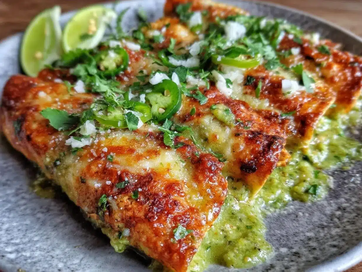 chicken enchiladas with creamy green sauce preparation steps
