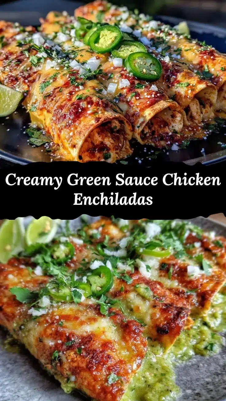 chicken enchiladas with creamy green sauce recipe