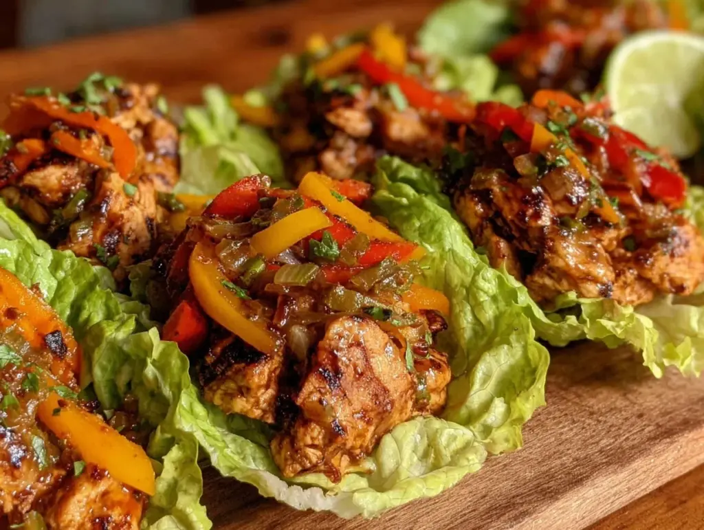 chicken fajita lettuce boats - featured image