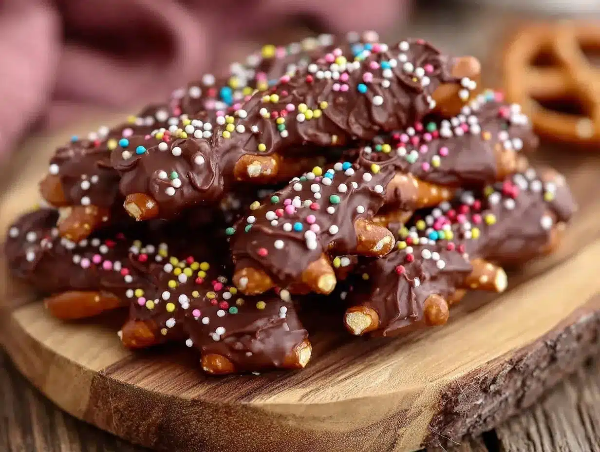 chocolate-covered pretzel rods preparation steps
