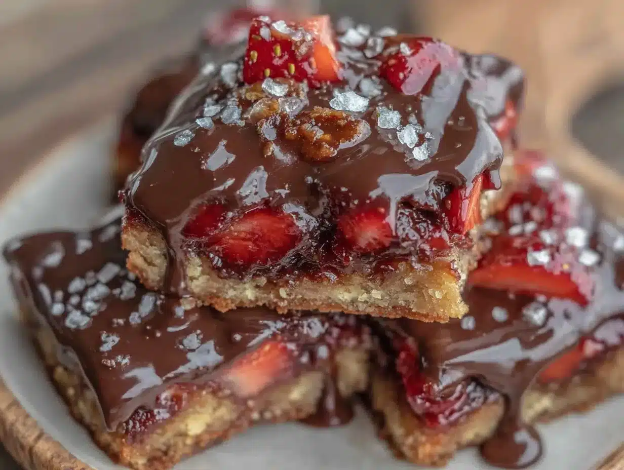 chocolate-covered strawberry crumble bars preparation steps