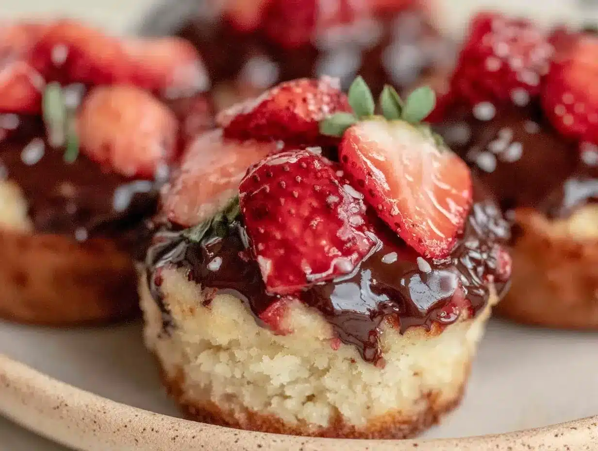 chocolate-covered strawberry cupcake bites preparation steps