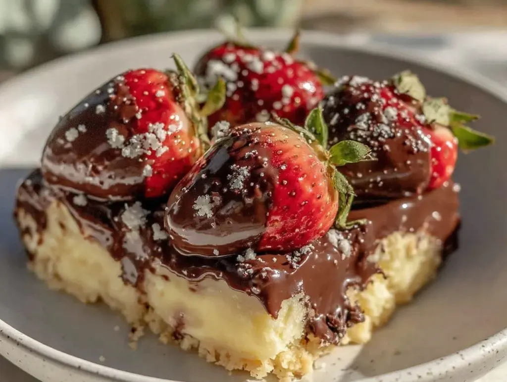 chocolate-covered strawberry milk pie - featured image