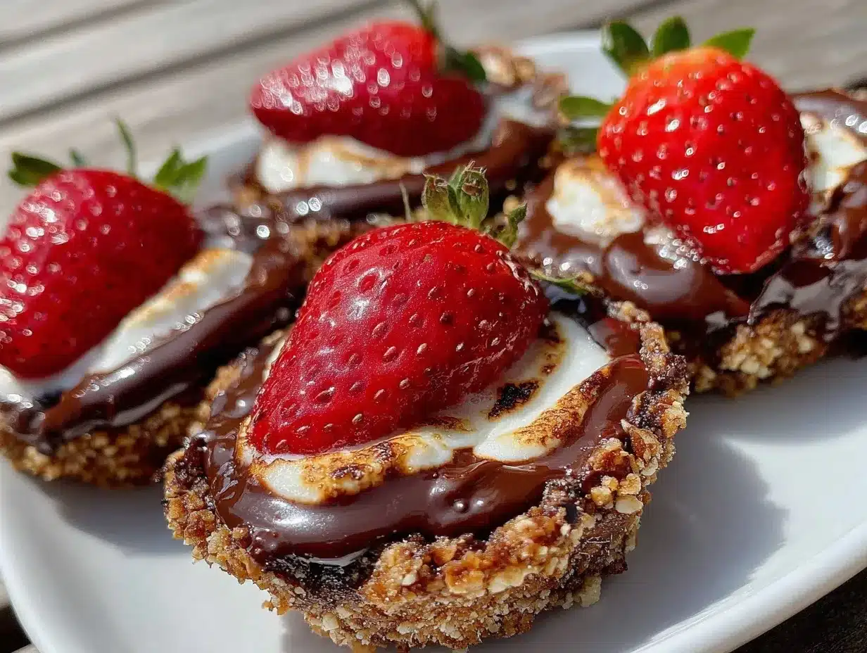 chocolate-covered strawberry s’mores cups preparation steps