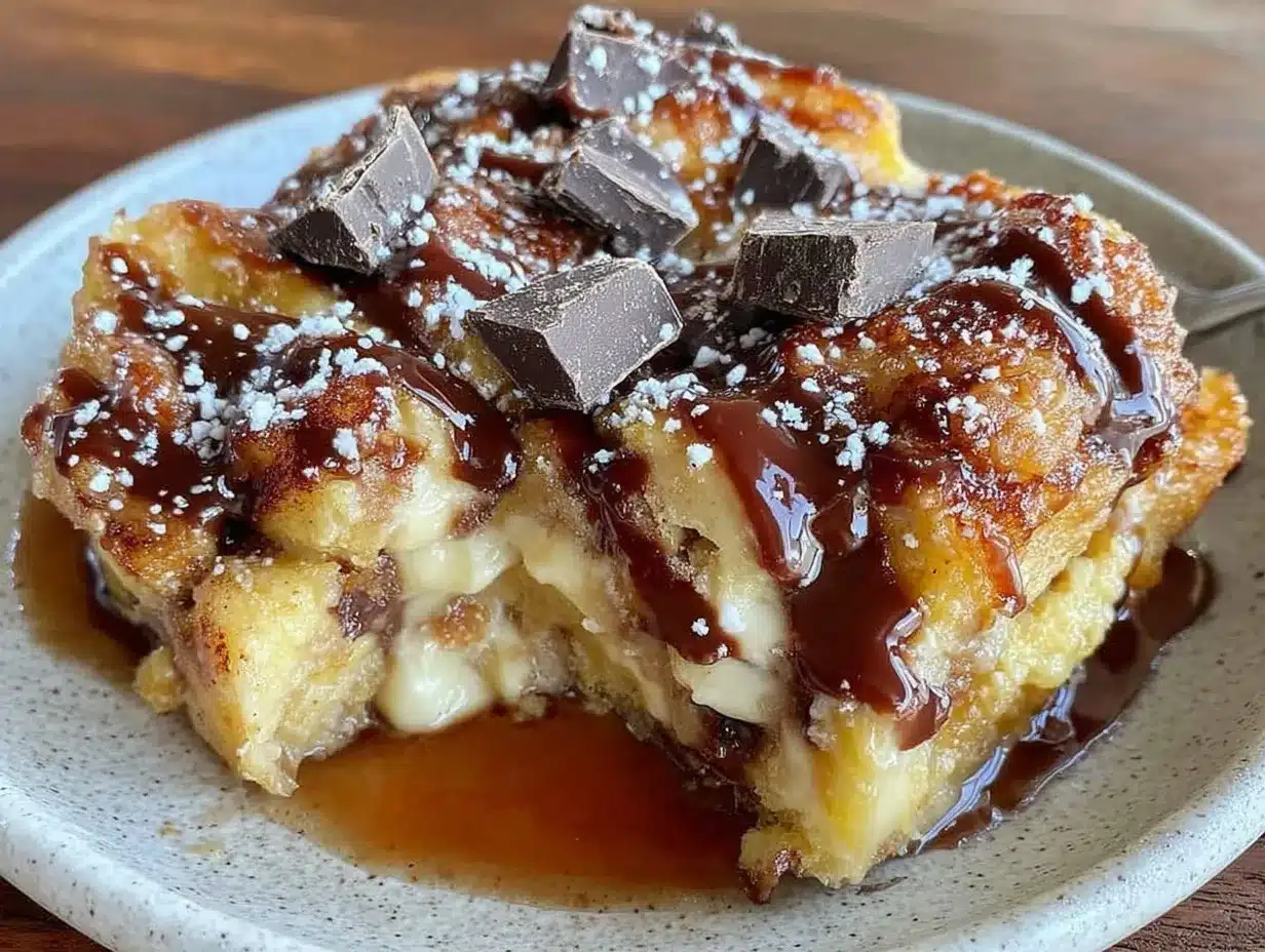 chocolate croissant bread pudding preparation steps