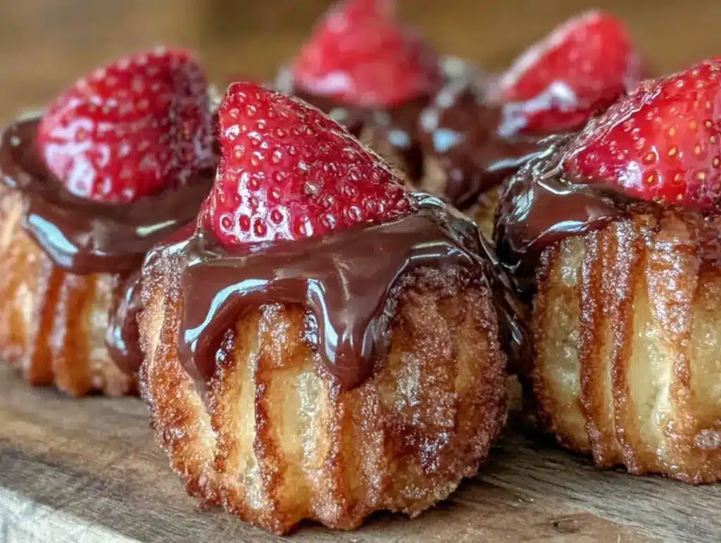 chocolate-dipped strawberry churro bites - featured image