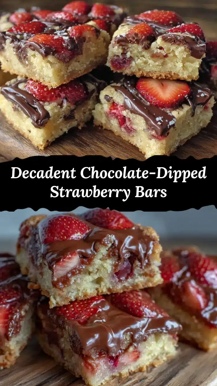 chocolate-dipped strawberry cookie bars recipe