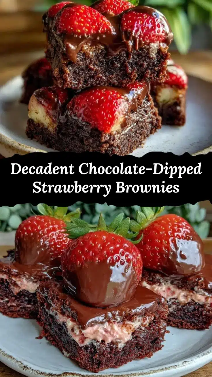 chocolate-dipped strawberry frosted brownies recipe
