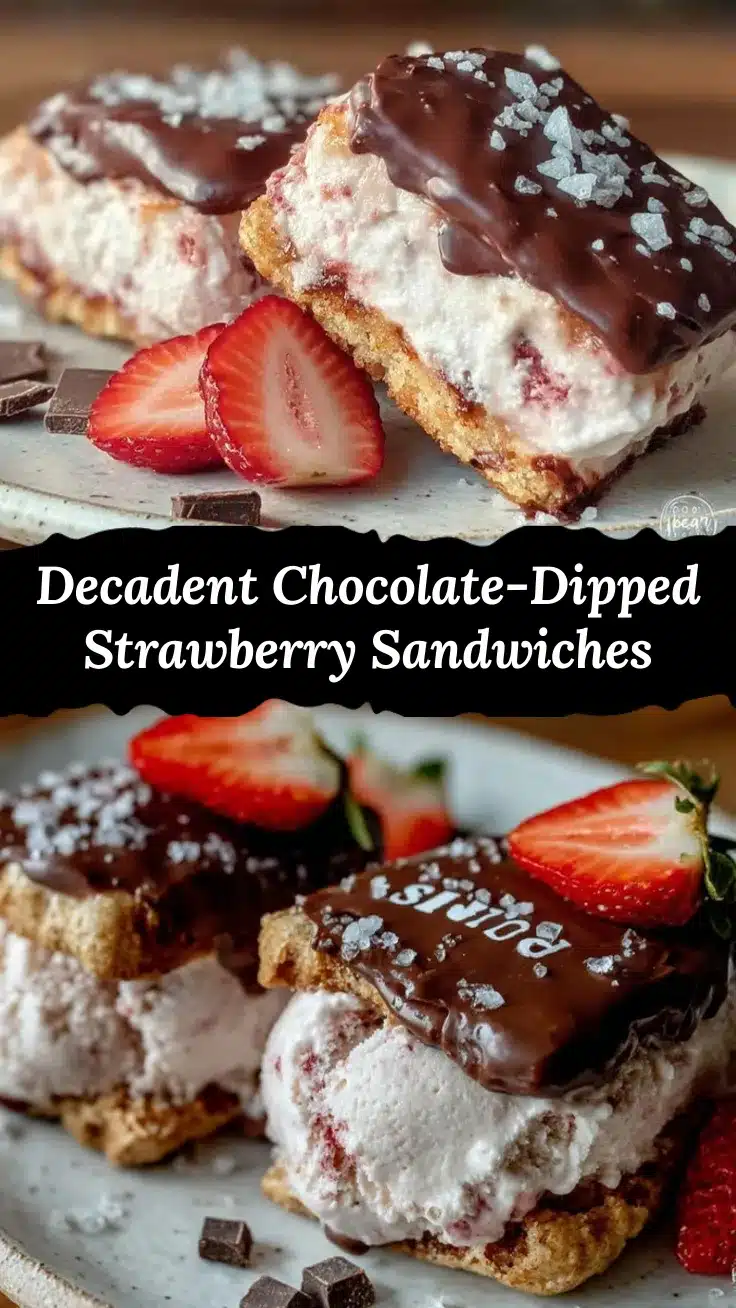 Chocolate-Dipped Strawberry Ice Cream Sandwiches recipe