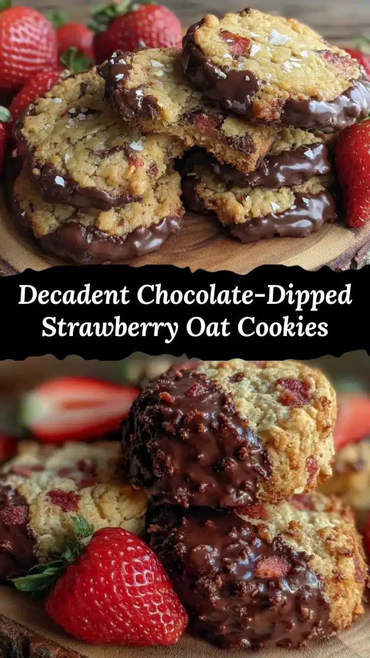 chocolate-dipped strawberry oat cookies recipe