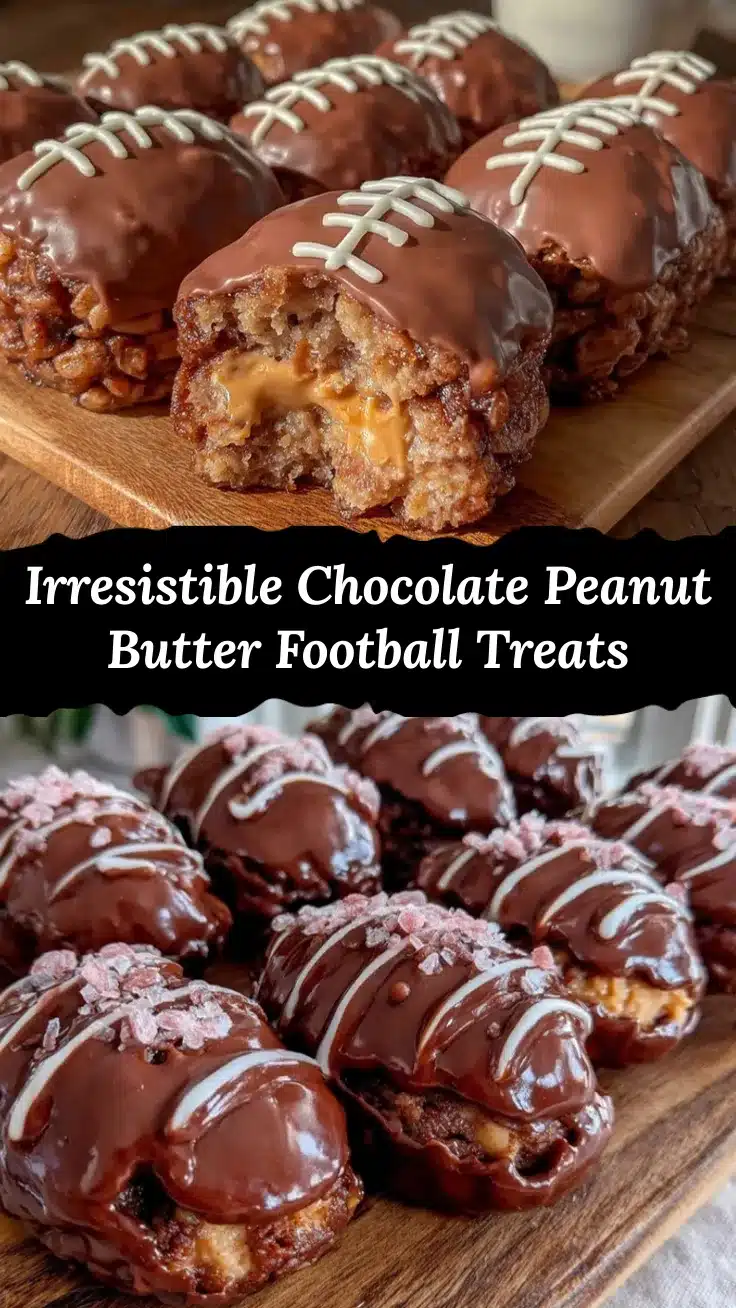 chocolate peanut butter football rice krispie treats recipe