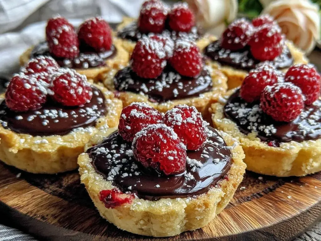 chocolate raspberry tartlets - featured image