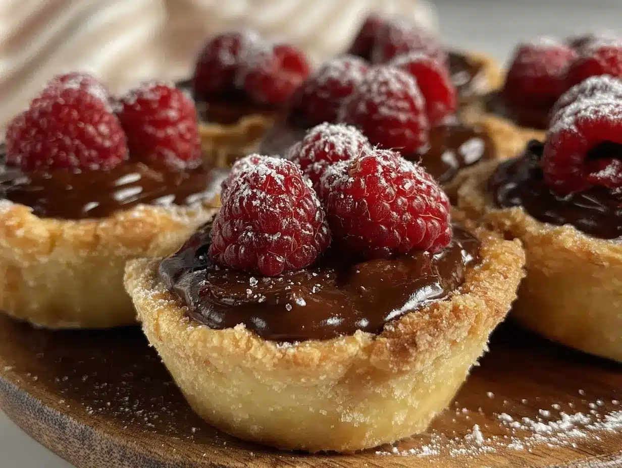 chocolate raspberry tartlets preparation steps