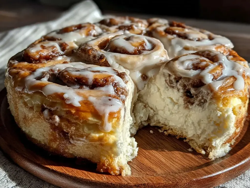 cinnamon roll cheesecake recipe - featured image
