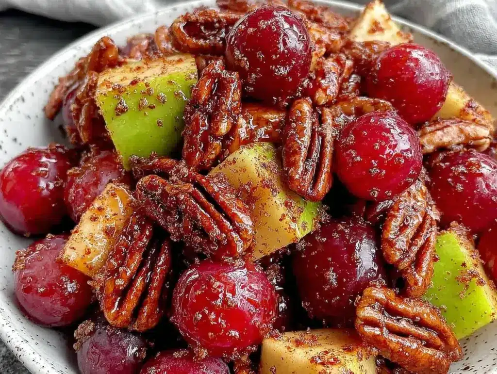 cinnamon-spiced apple and red grape salad - featured image